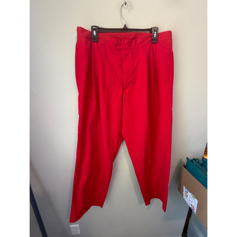 Mark Scot Collection Mens Red Pleated Straight Leg Trousers Size 38